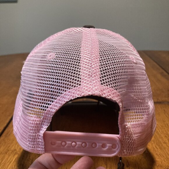 JOHN DEERE Brown & Pink Trucker Style Cap/Hat Snapback - Picture 4 of 7